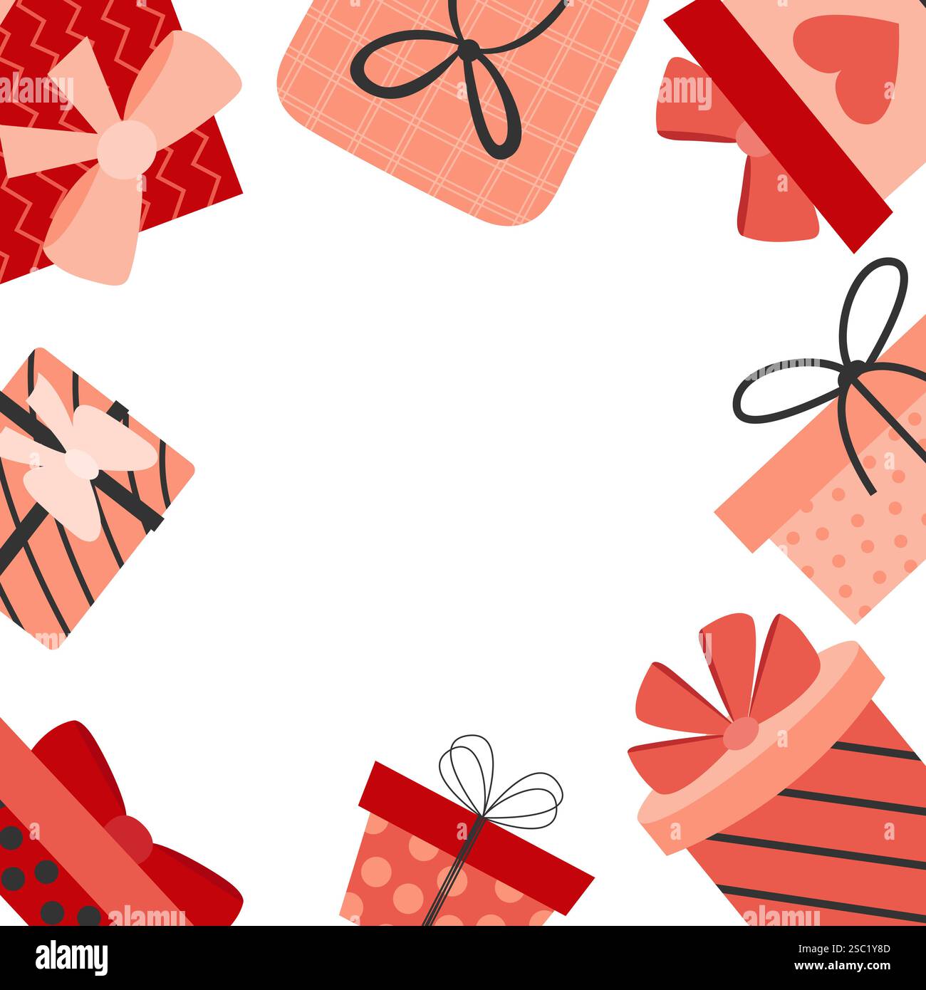 Valentines day frame with gift boxes Stock Vector Image & Art - Alamy