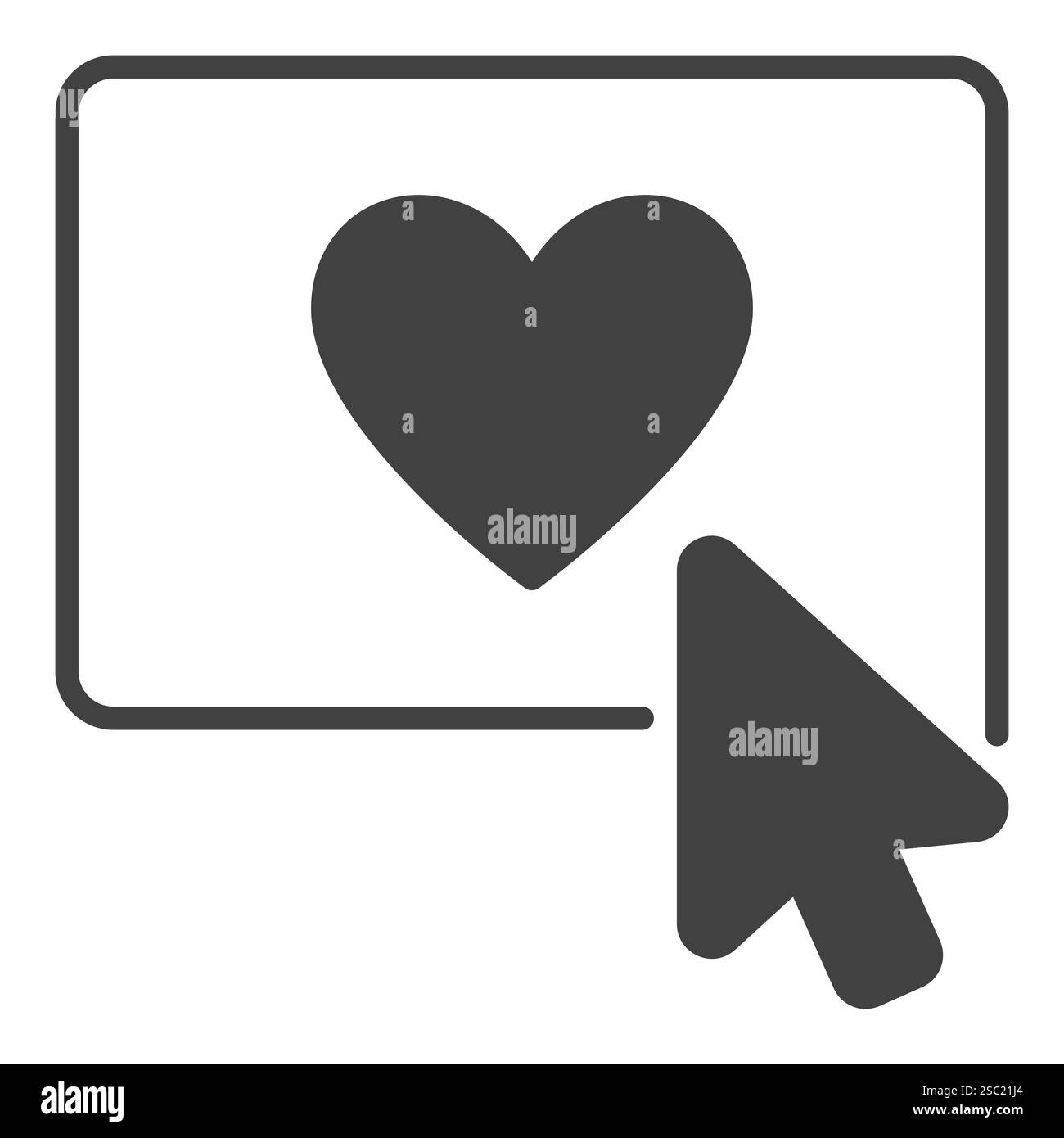 Mouse cursor with Heart vector icon - Love concept design symbol Stock ...