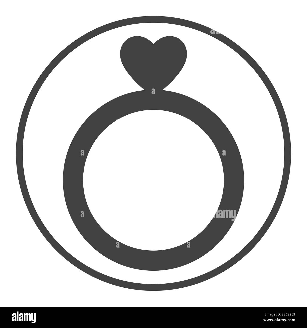 Ring with Heart vector concept icon - love and wedding symbol Stock ...