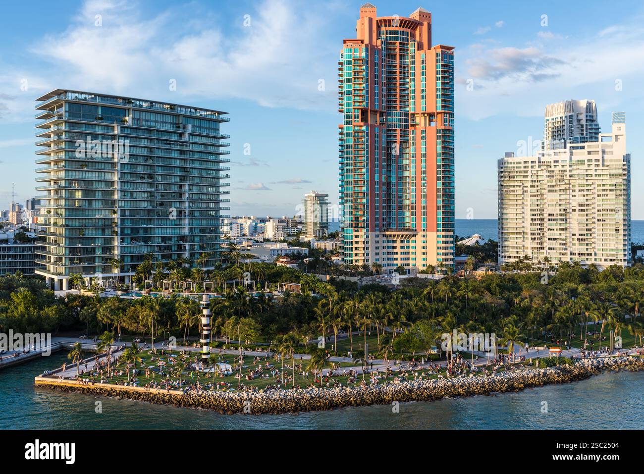 Miami, FL, USA - April 1, 2024: Highrise apartment buildings located at ...