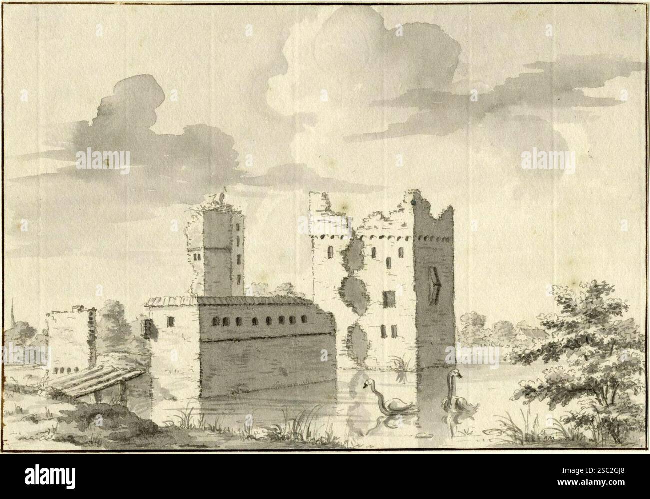 Gezicht op de ruïne van het kasteel Aastein ook wel Huis ter Aa genoemd ...