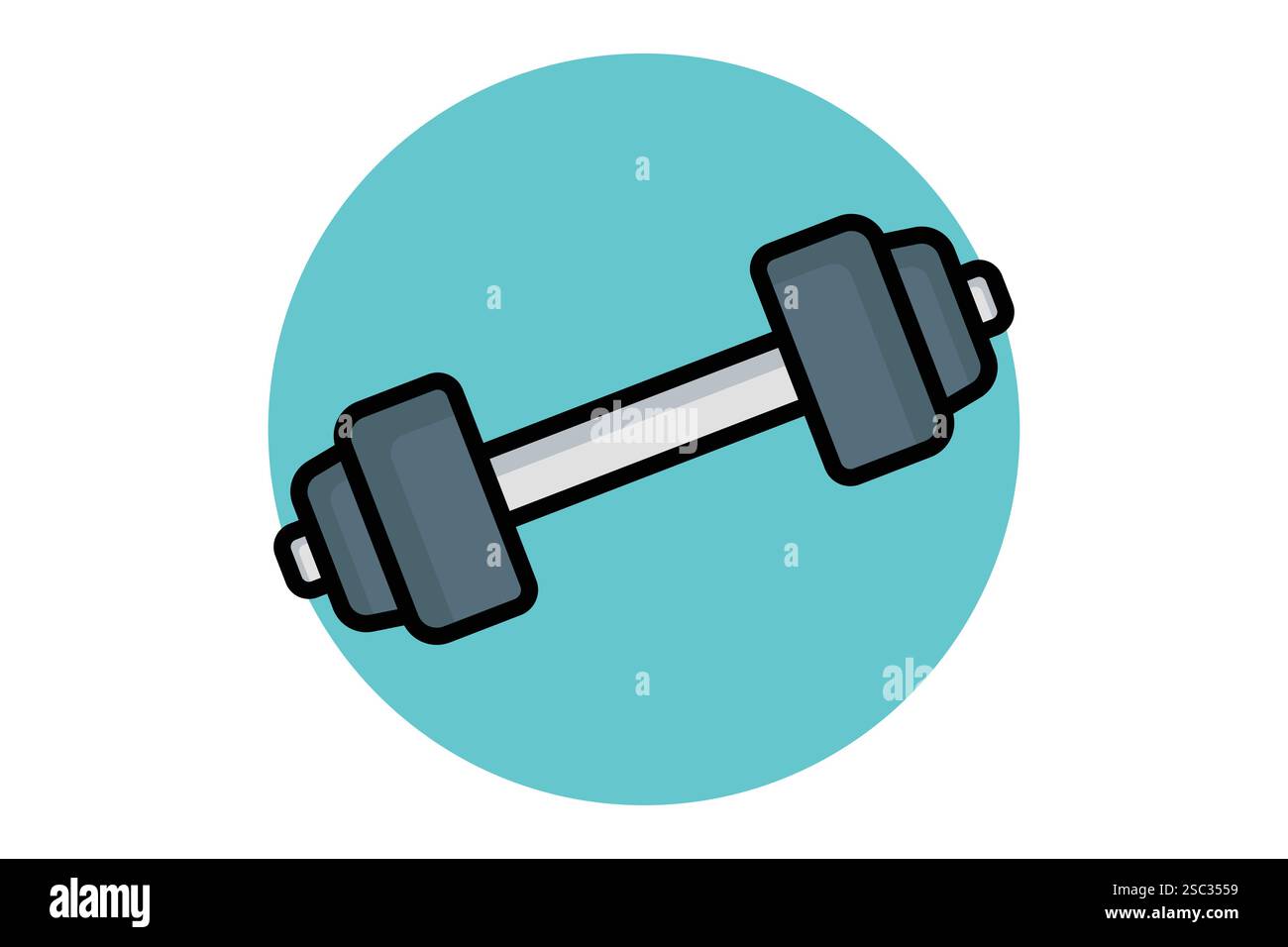 Dumbbell icon. colored outline icon style. icon related to gym and fitness. gym elements vector illustration Stock Vector