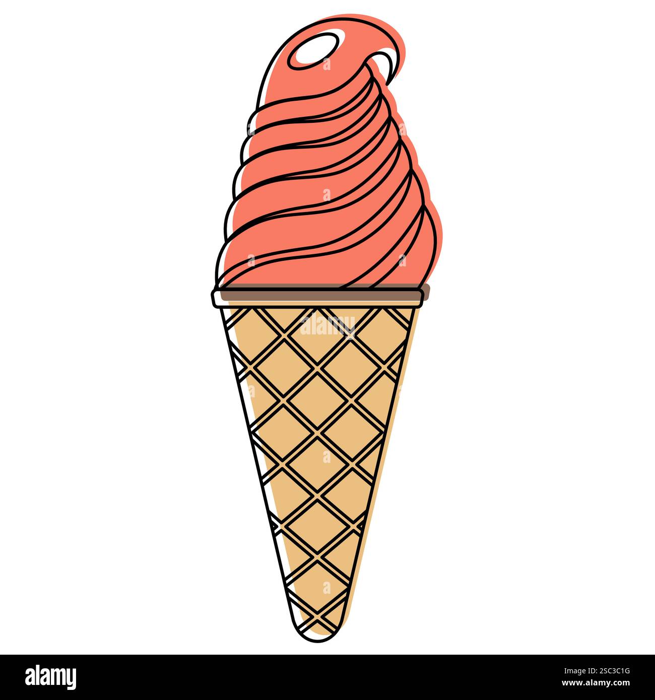 Vector illustration of ice cream isolated on white background. Vector ...