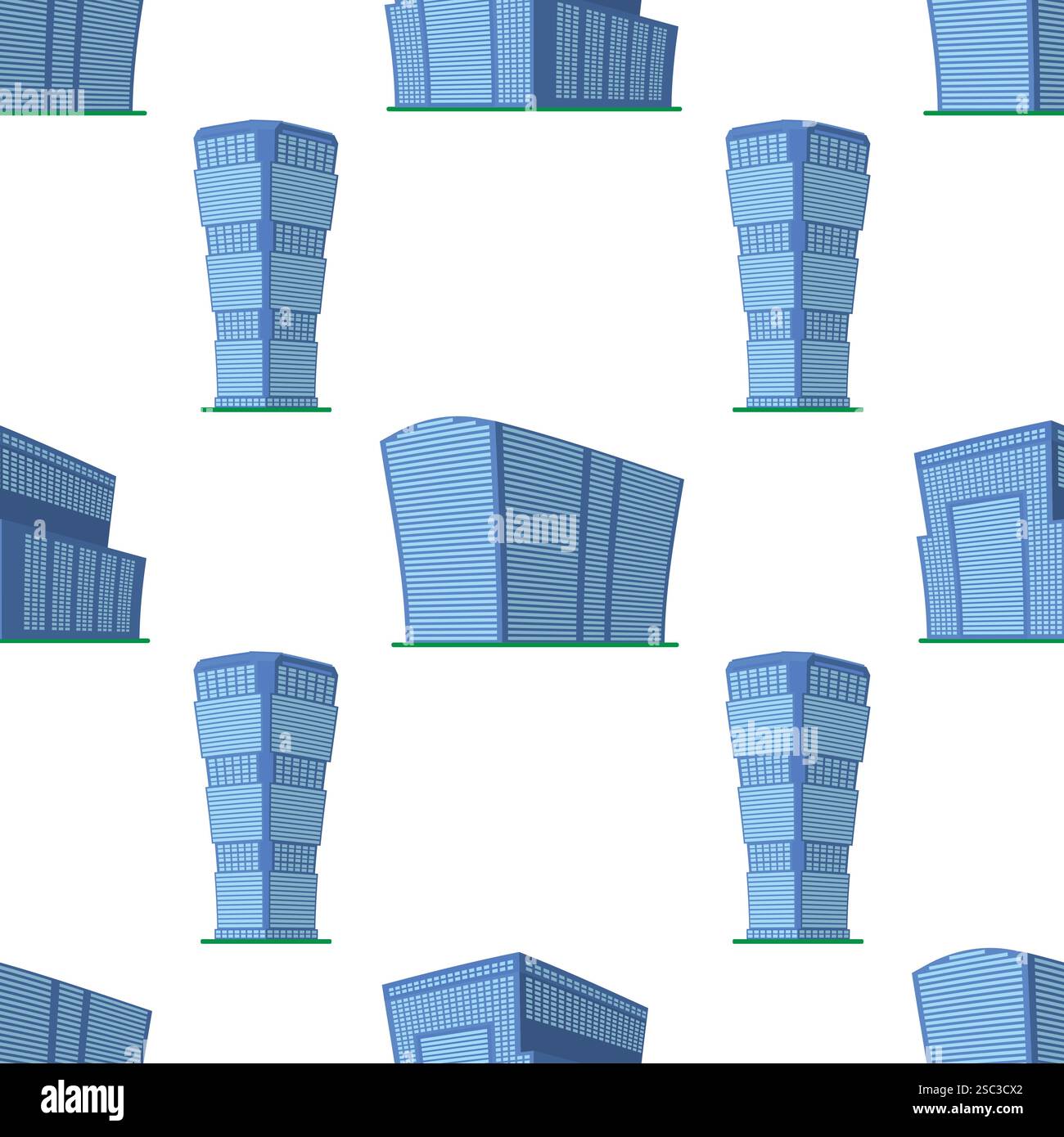 Building Side Pattern Seamless Pattern with modern isometric building on a white background ...