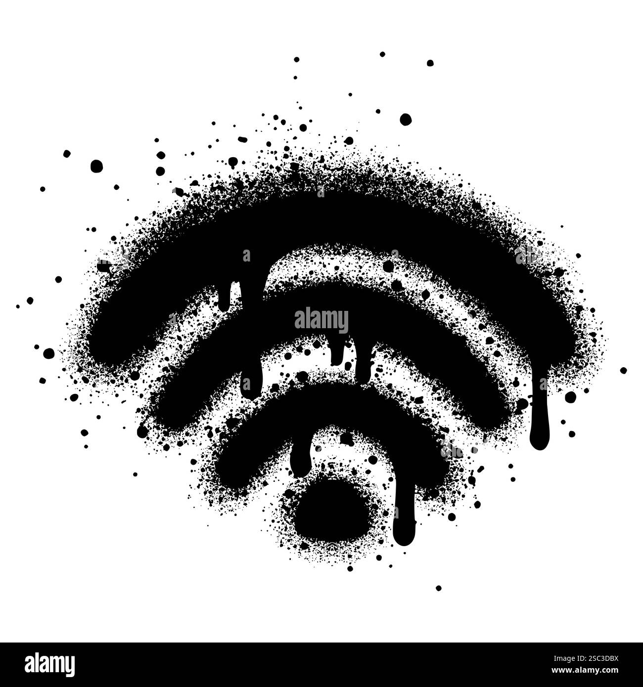 graffiti spray painted signal icon isolated on white background Stock ...