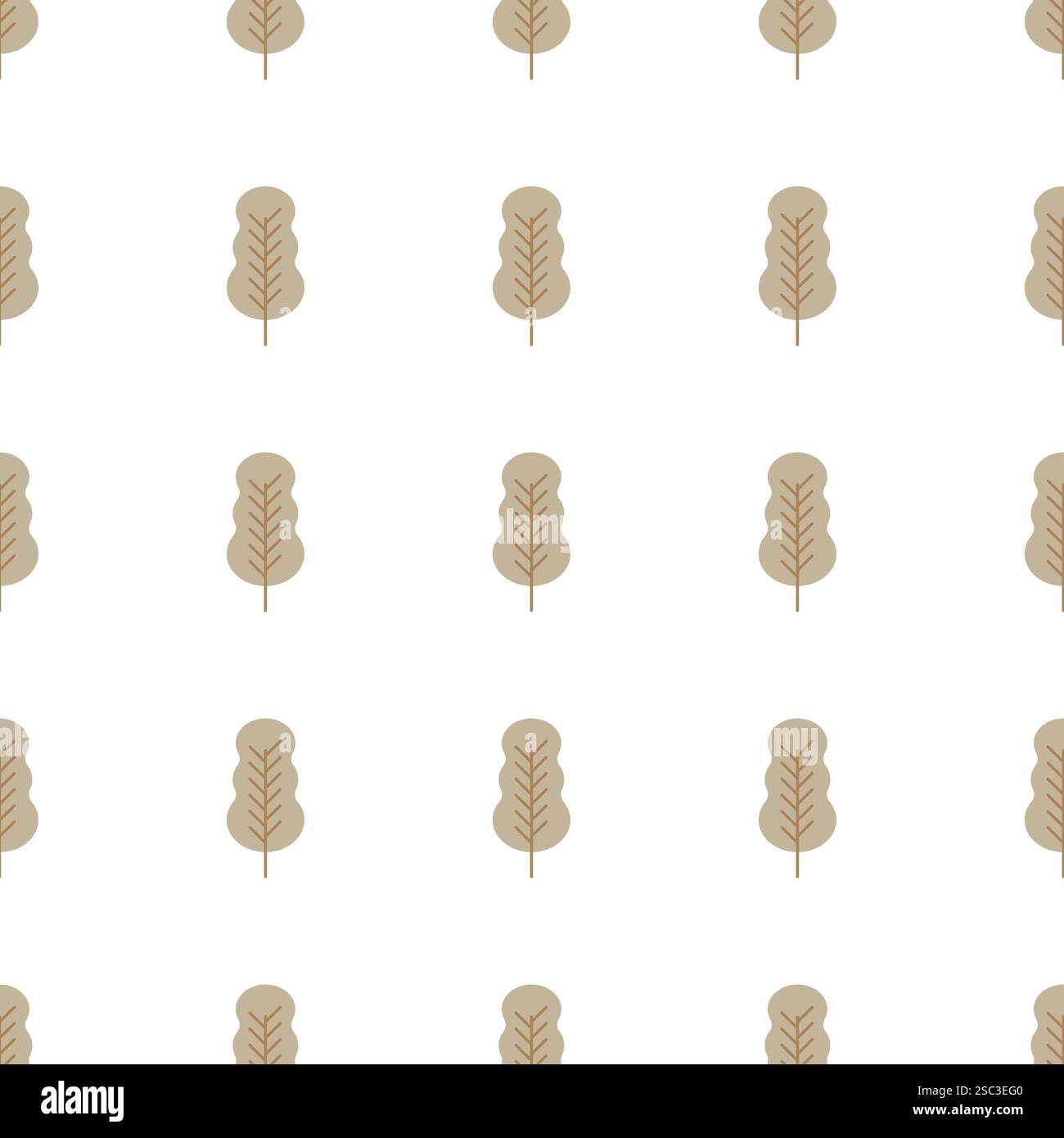Seamless pattern with colored trees on white background. Vector illustration. Stock Vector