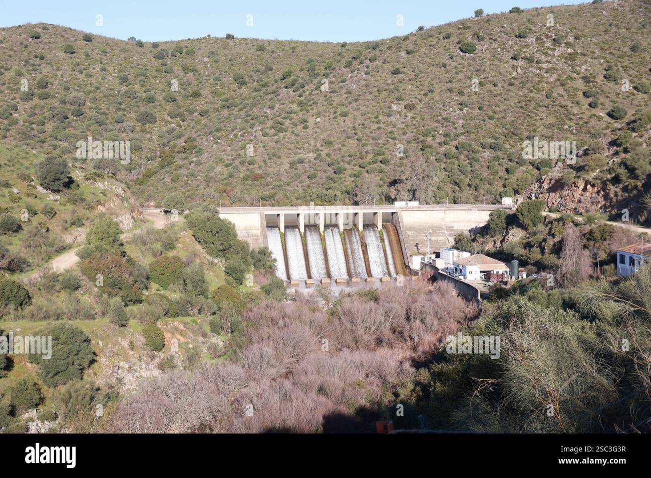 General view of the reservoir and Los Molinos DWTP. On February 5, 2025 ...