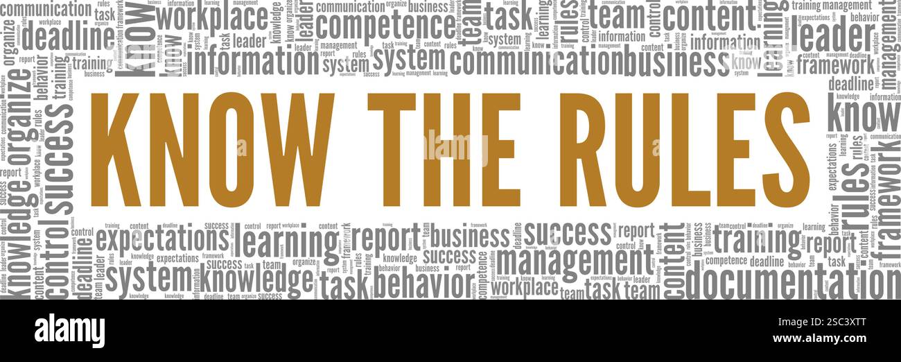 Know the Rules word cloud conceptual design isolated on white ...