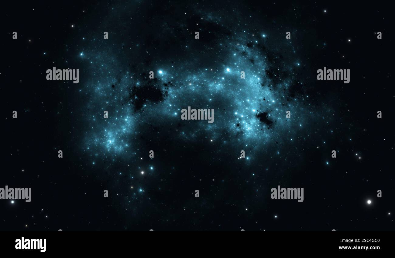 Outer space background with blue nebula and stars. Illustration Stock ...