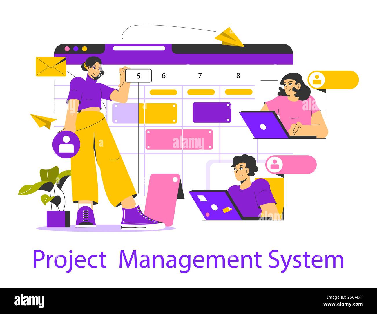 Project Management System illustration. Visual representation of ...