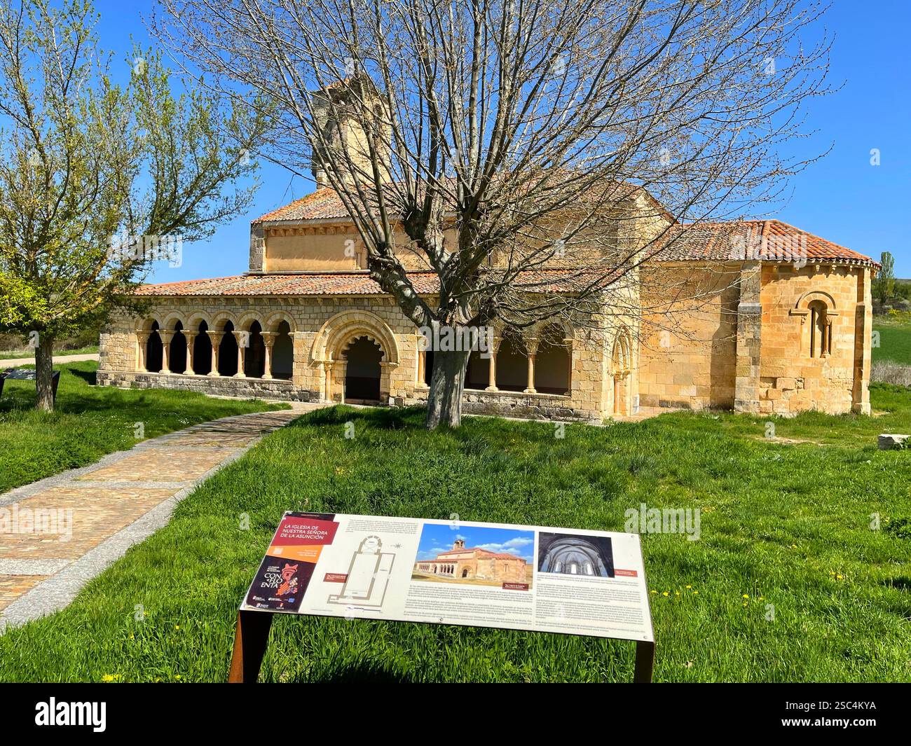 Facade of Nuestra Señora de la Asuncion church. Duraton, Segovia province, Castilla Leon, Spain. - Smartphone Captured Stock Image