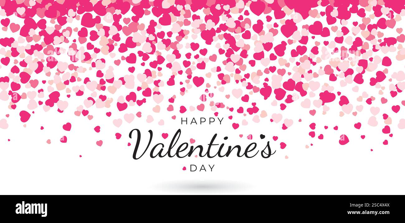 Happy Valentines Day Typographic Lettering on white Background With Red ...