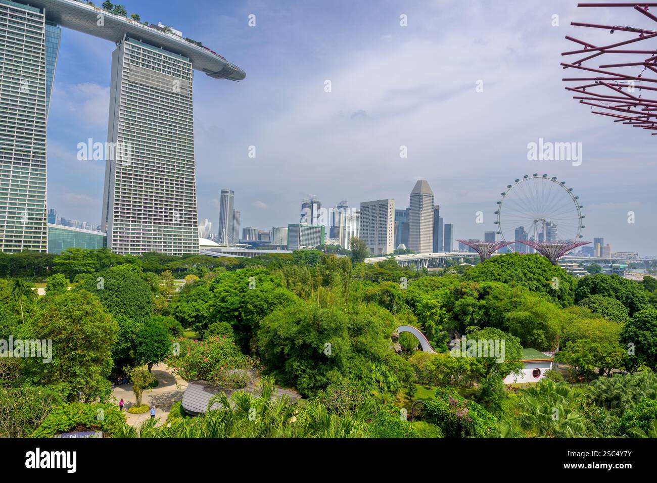 Bay South Garden with views to the Singapore Flyer, Marina Centre Place ...