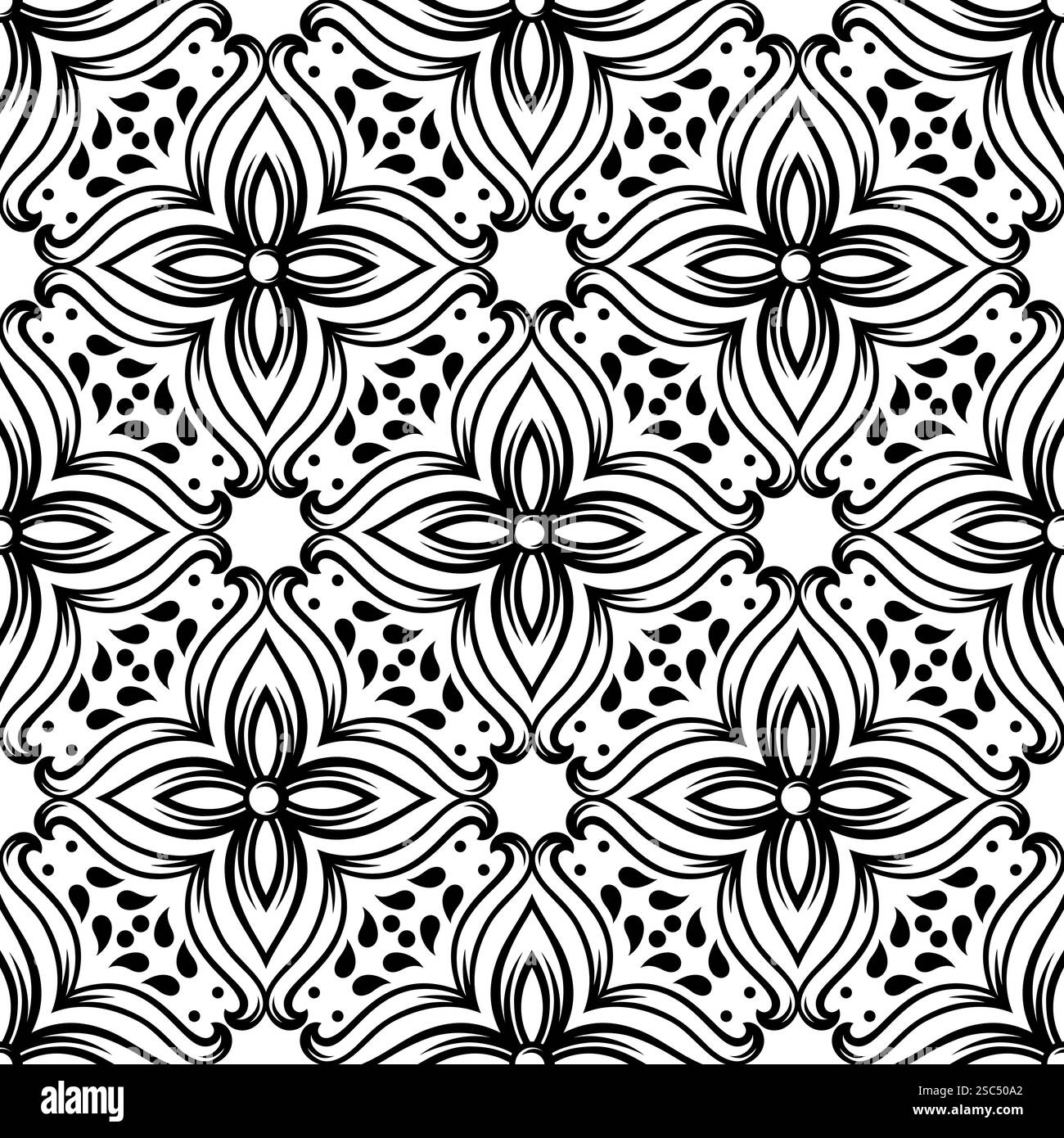 Portuguese ceramic tile pattern. Mediterranean traditional ornament ...