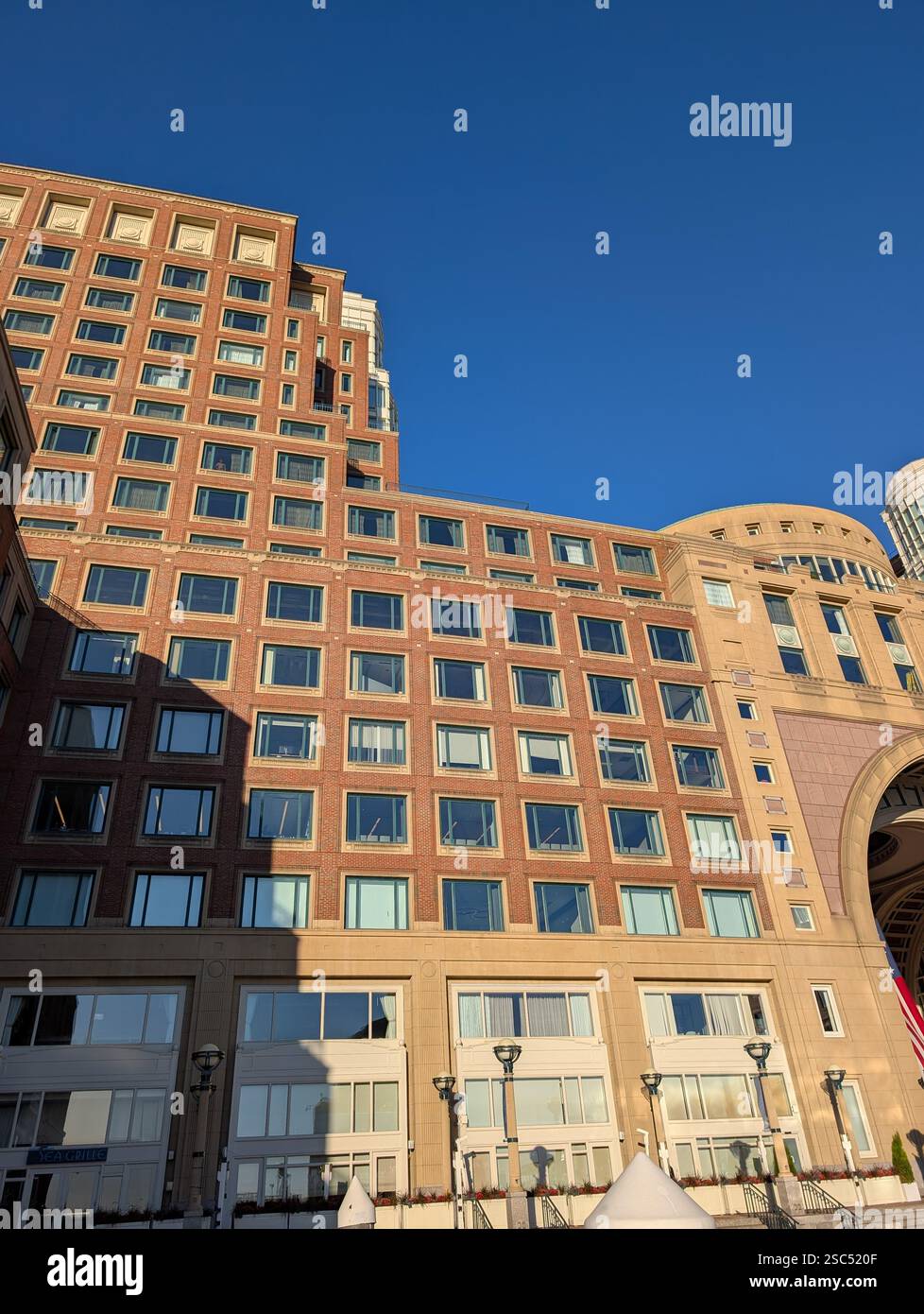 Harbor side of the Boston Harbor Hotel, Boston, Massachusetts USA - Smartphone Captured Stock Image