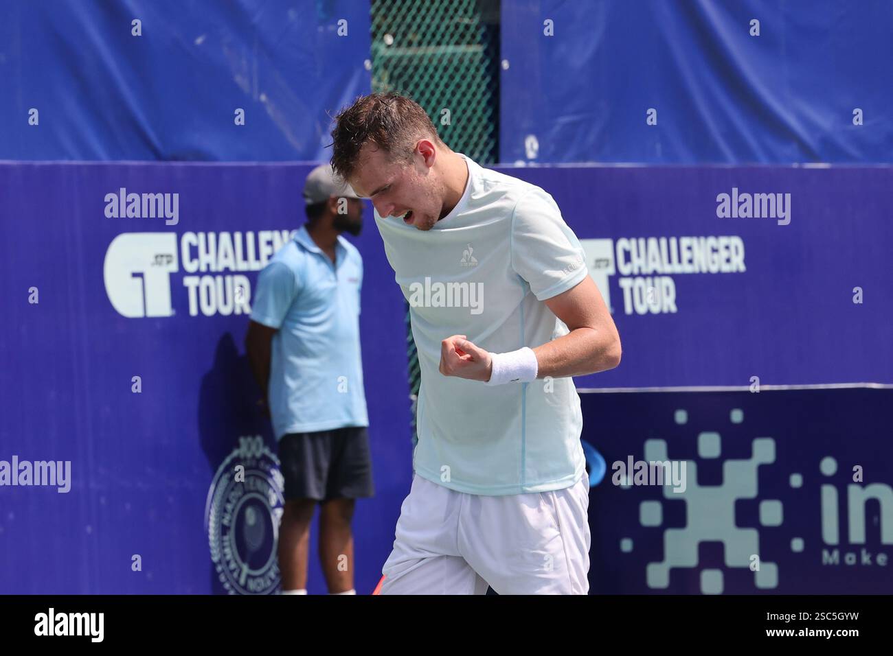 Chennai, Tamil Nadu, INDIA. 5th Feb, 2025. (8) Zsombor PIROS Hungary Vs .Oleksandr OVCHARENKO (UKR).Zsombor PIROS (HUN) In actionâ (Credit Image: © Seshadri Sukumar/ZUMA Press Wire) EDITORIAL USAGE ONLY! Not for Commercial USAGE! Stock Photo