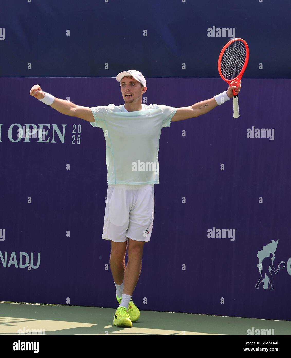 Chennai, Tamil Nadu, INDIA. 5th Feb, 2025. (8) Zsombor PIROS Hungary Vs .Oleksandr OVCHARENKO (UKR).Zsombor PIROS (HUN) In actionâ (Credit Image: © Seshadri Sukumar/ZUMA Press Wire) EDITORIAL USAGE ONLY! Not for Commercial USAGE! Stock Photo