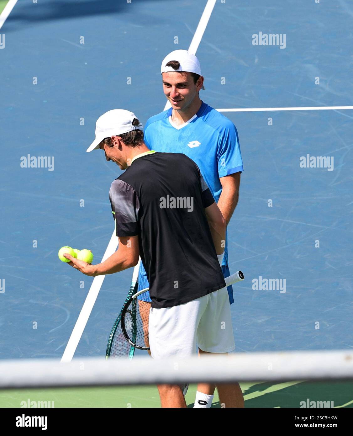 Chennai, Tamil Nadu, INDIA. 5th Feb, 2025. Doubles Saketh MYNENI (IND & Ramkumar Ramanathan (IND).Vs .Kimmer COPPEJENS (BEL) & Ergi KIRKIN (TUR).Saketh MYNENI (IND & Ramkumar Ramanathan (IND) won by 6-3, 6-1. (Credit Image: © Seshadri Sukumar/ZUMA Press Wire) EDITORIAL USAGE ONLY! Not for Commercial USAGE! Stock Photo