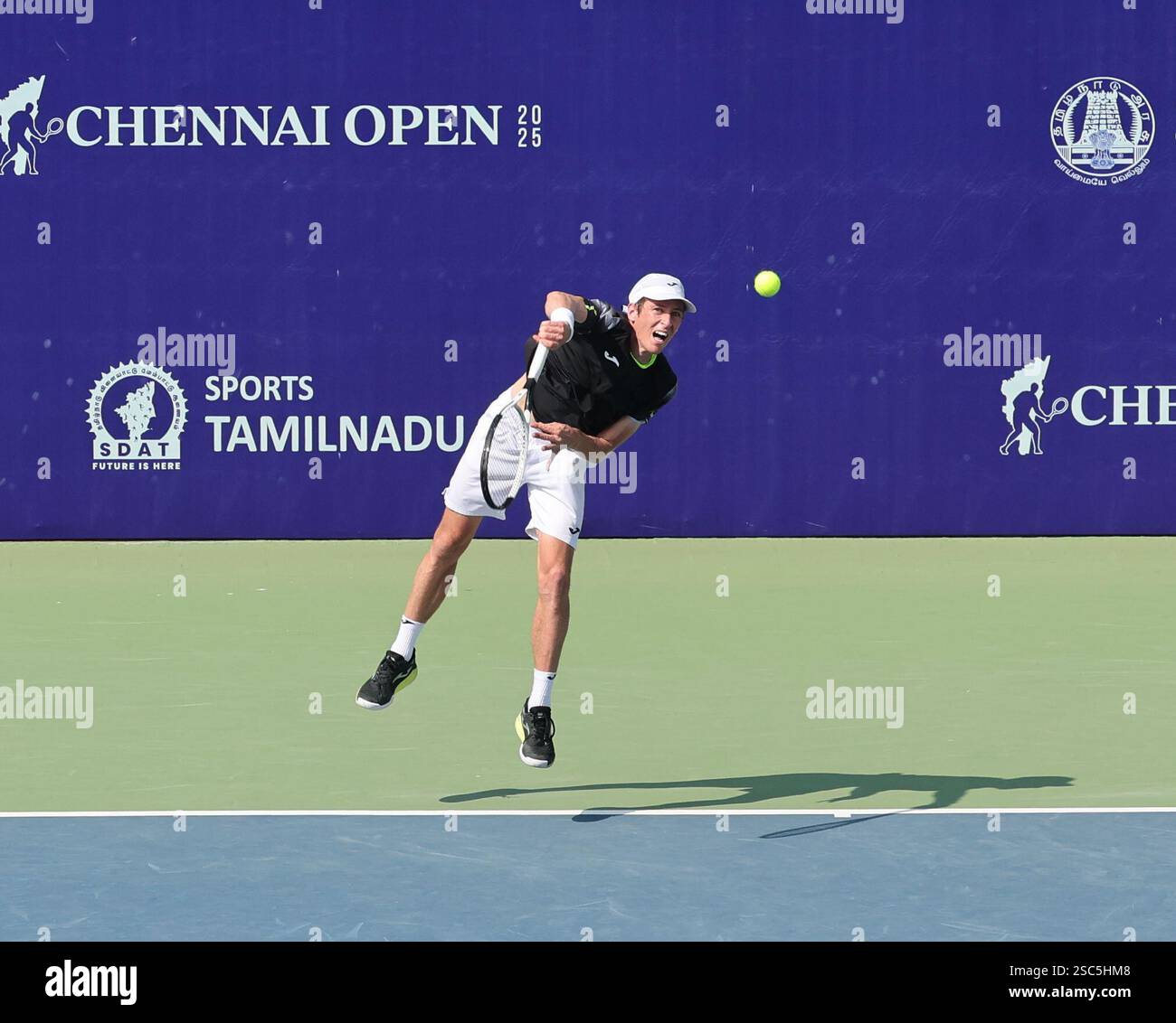 Chennai, Tamil Nadu, INDIA. 5th Feb, 2025. Doubles Saketh MYNENI (IND & Ramkumar Ramanathan (IND).Vs .Kimmer COPPEJENS (BEL) & Ergi KIRKIN (TUR).Saketh MYNENI (IND & Ramkumar Ramanathan (IND) won by 6-3, 6-1. (Credit Image: © Seshadri Sukumar/ZUMA Press Wire) EDITORIAL USAGE ONLY! Not for Commercial USAGE! Stock Photo