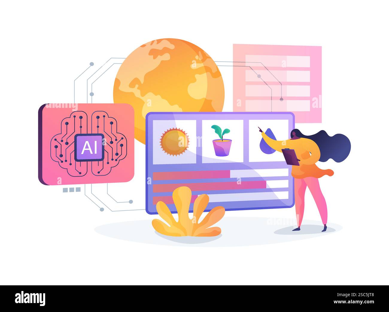 AI-Powered Resource Management abstract concept vector illustration ...