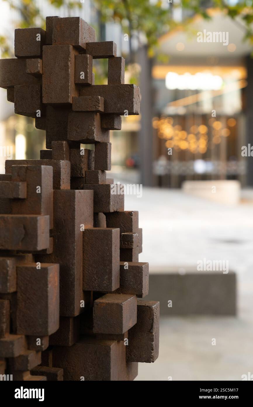 Rusty, cubist sculpture at the InterContinental London - The O2, a ...
