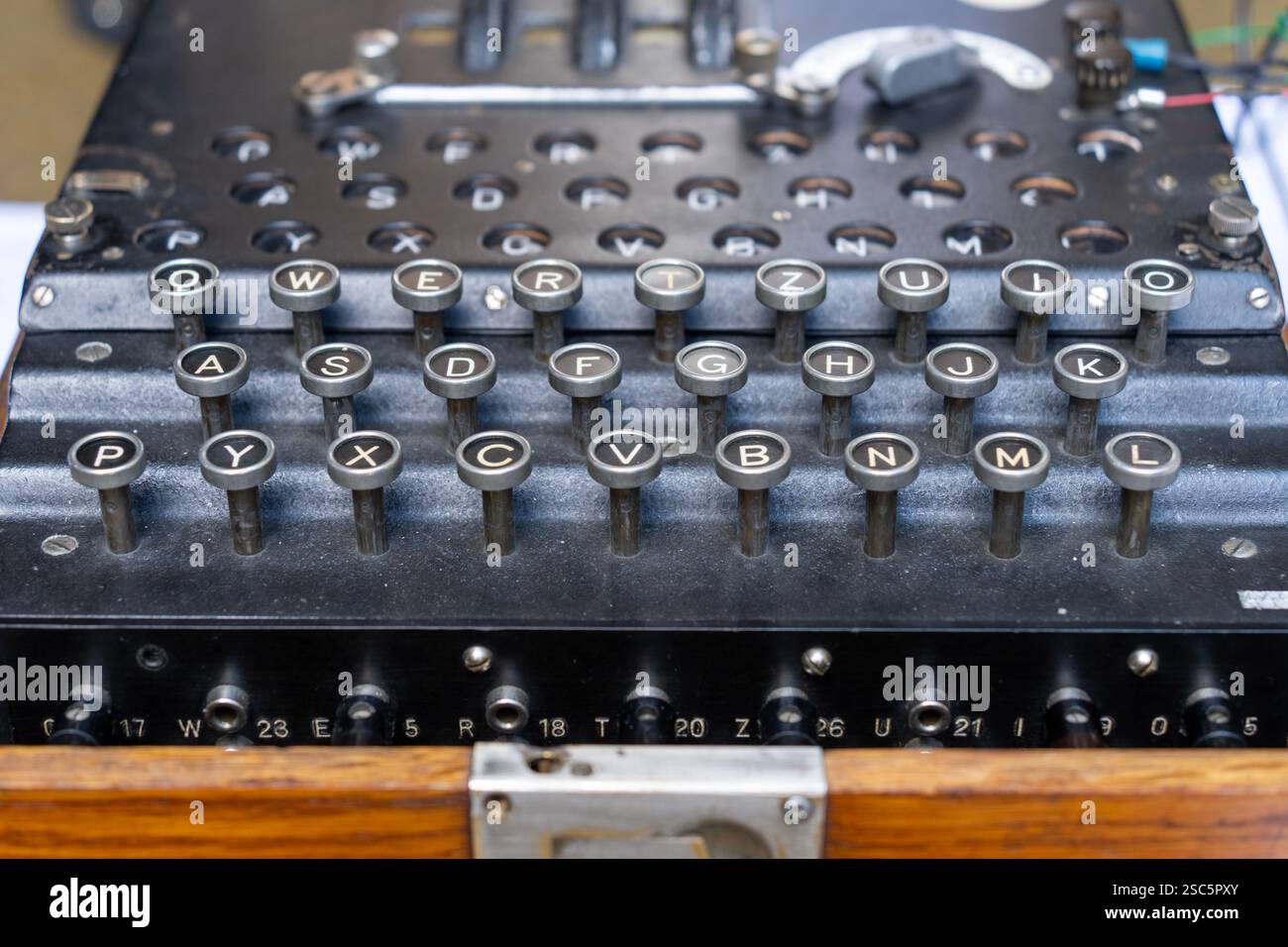 German Enigma machine encryption device from World War II Stock Photo ...
