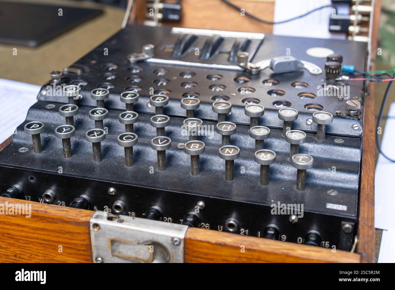 German Enigma machine encryption device from World War II Stock Photo ...