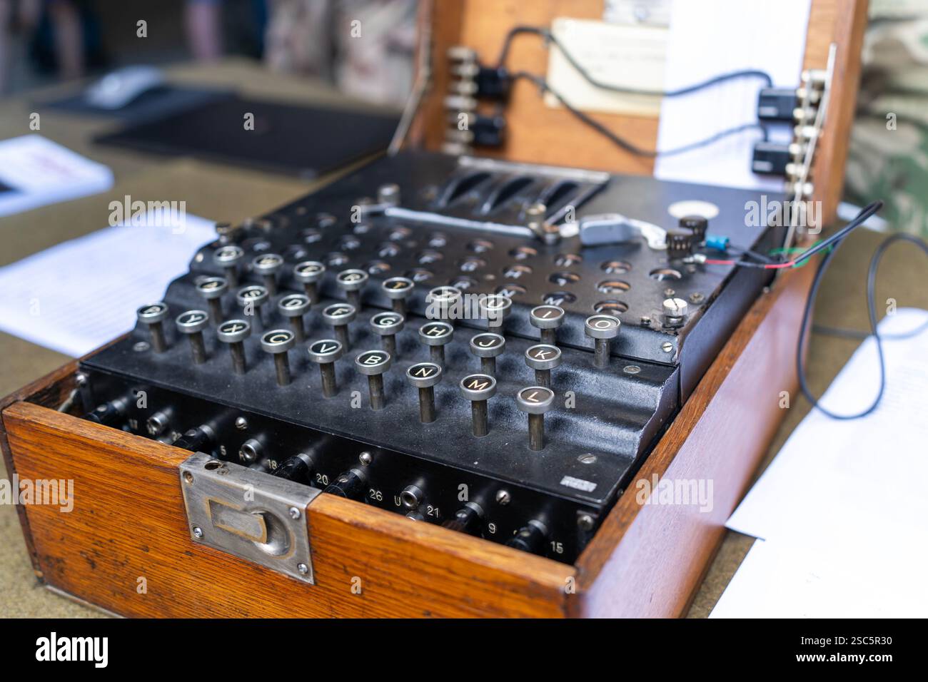 German Enigma machine encryption device from World War II Stock Photo ...