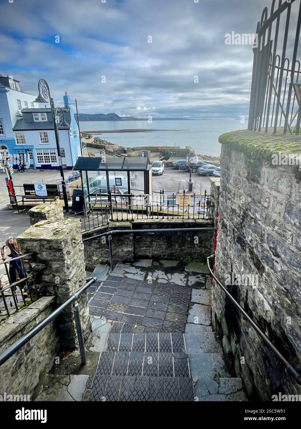 Lyme Regis Town, West Dorset coastline town, United Kingdom - Smartphone Captured Stock Image