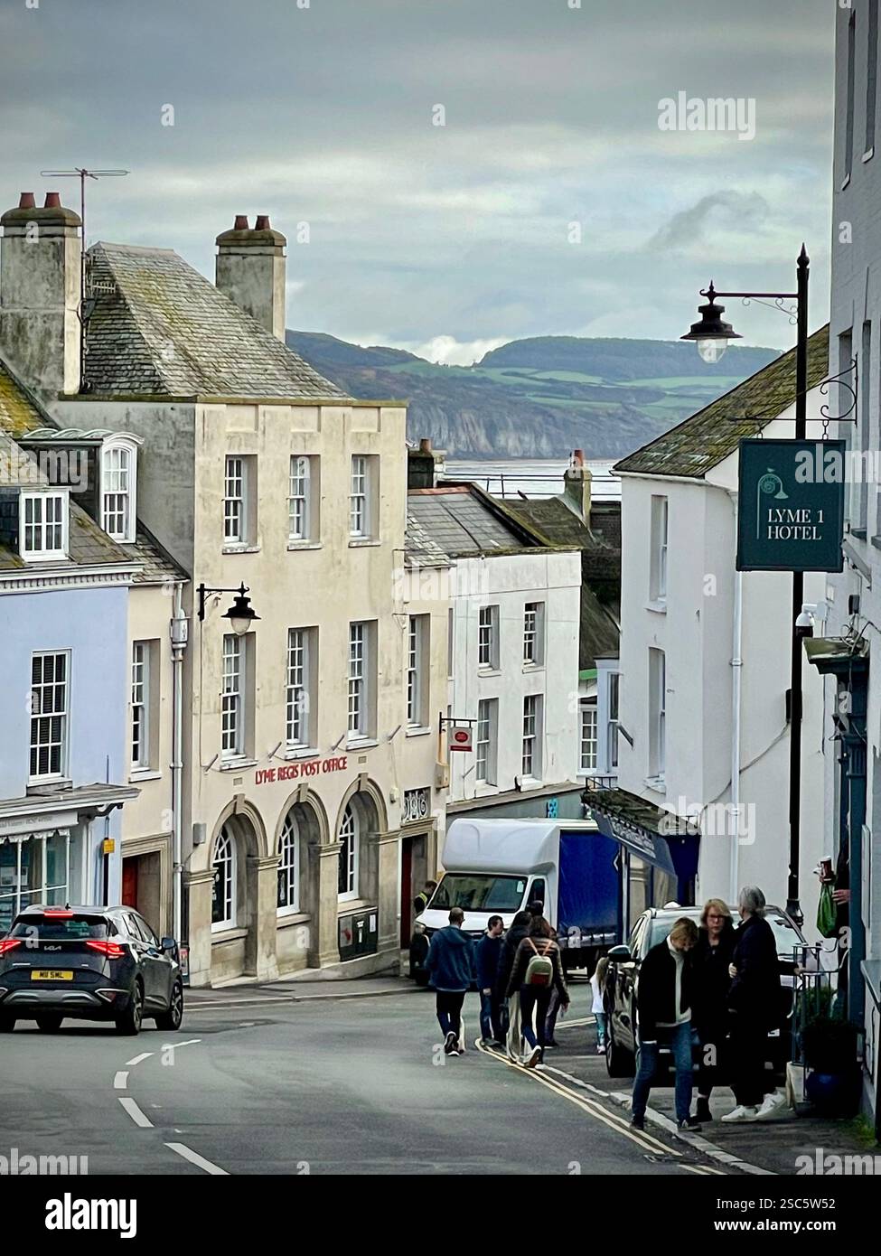 Lyme Regis Town, West Dorset coastline town, United Kingdom - Smartphone Captured Stock Image