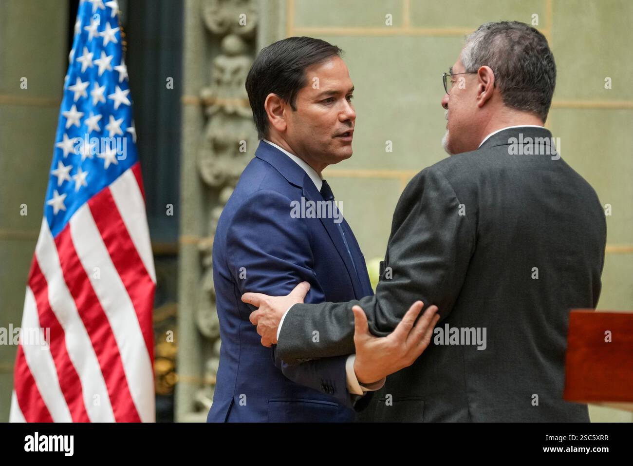 U.S. Secretary of State Marco Rubio, left, and Guatemalan President