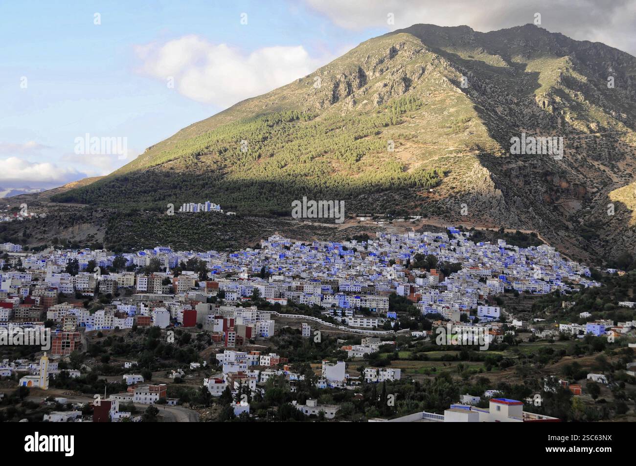 Chefchaouen, Rif Mountains, Morocco, Village with blue and white houses