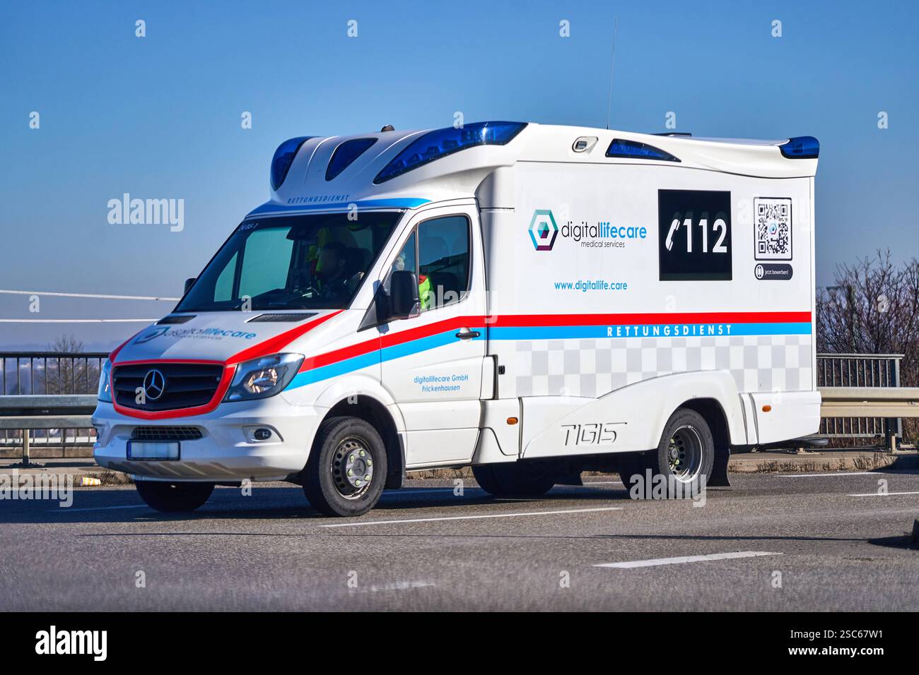 Baden-Württemberg, Stuttgart, Germany - February 5, 2025: An ambulance ...