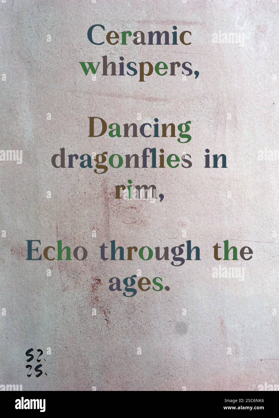 Ceramic whispers, Dancing dragonflies in rim, Echo through the ages ...