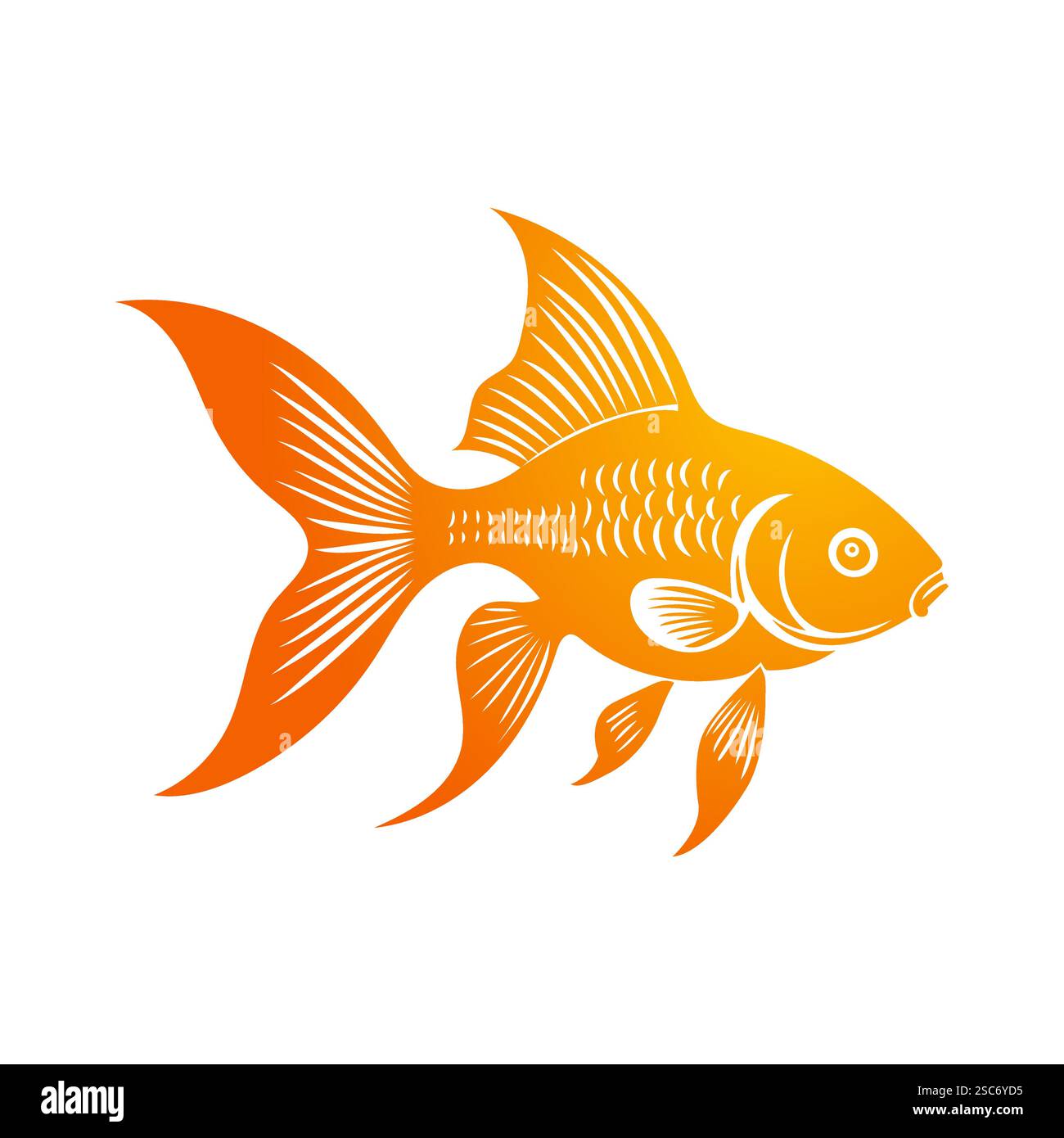 Goldfish Vector Illustration Side View EPS10 Stock Vector