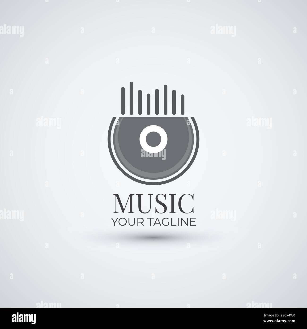 Disc music play logo simple design Stock Vector