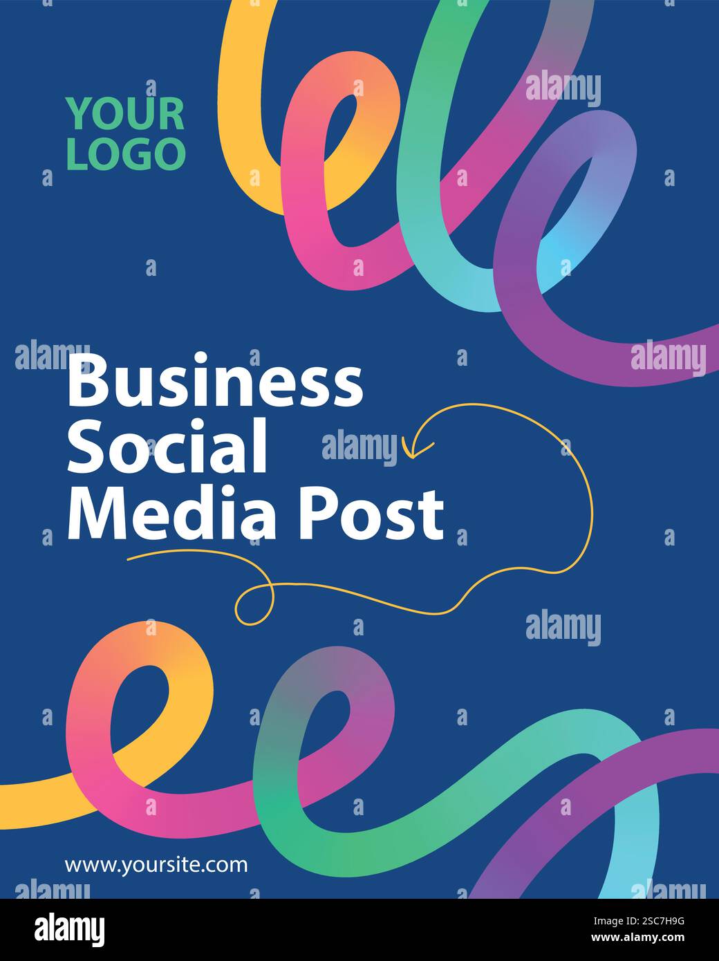 business social media post template. modern gradient line design Stock Vector