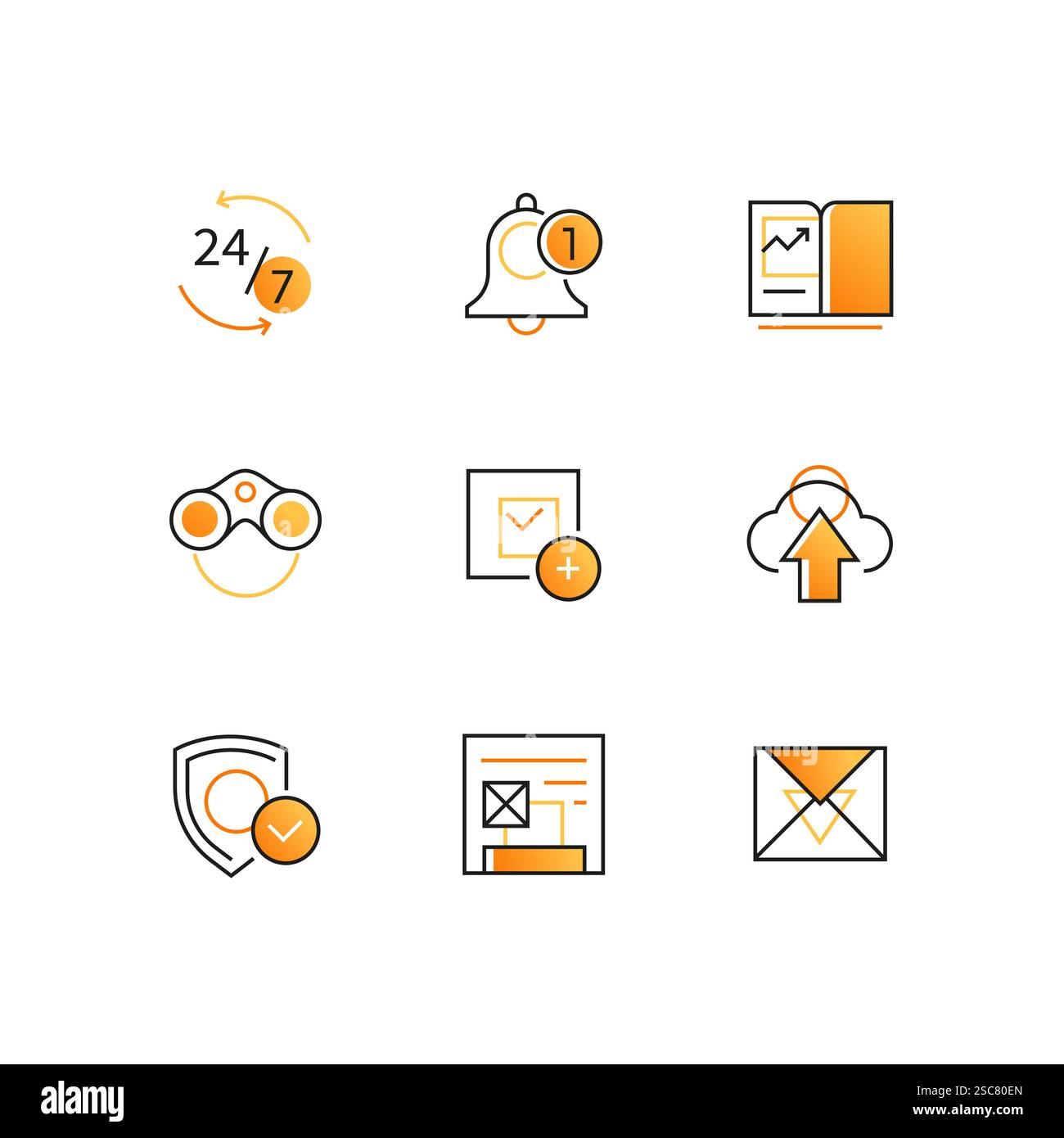 Business and management - line design style icons set Stock Vector ...