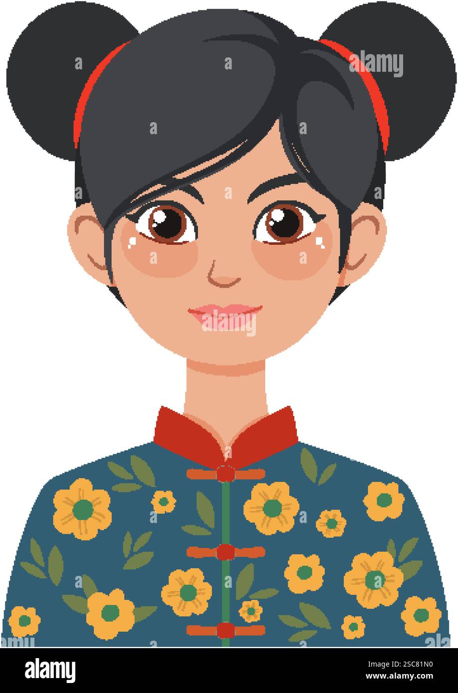 Illustration of a woman in floral attire Stock Vector Image & Art - Alamy