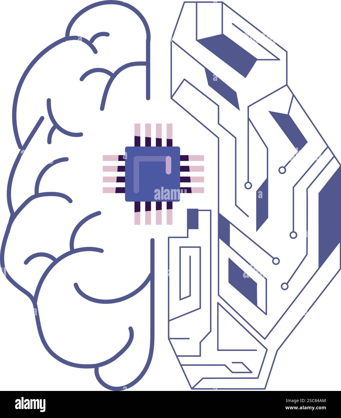 Digital AI Brain Circuit Icon Stock Vector Image & Art - Alamy