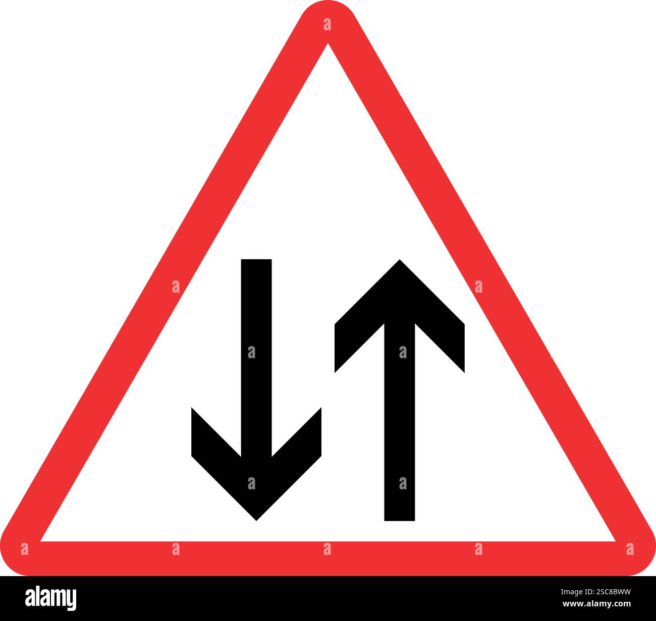 Two red triangle road signs Stock Vector Images - Alamy
