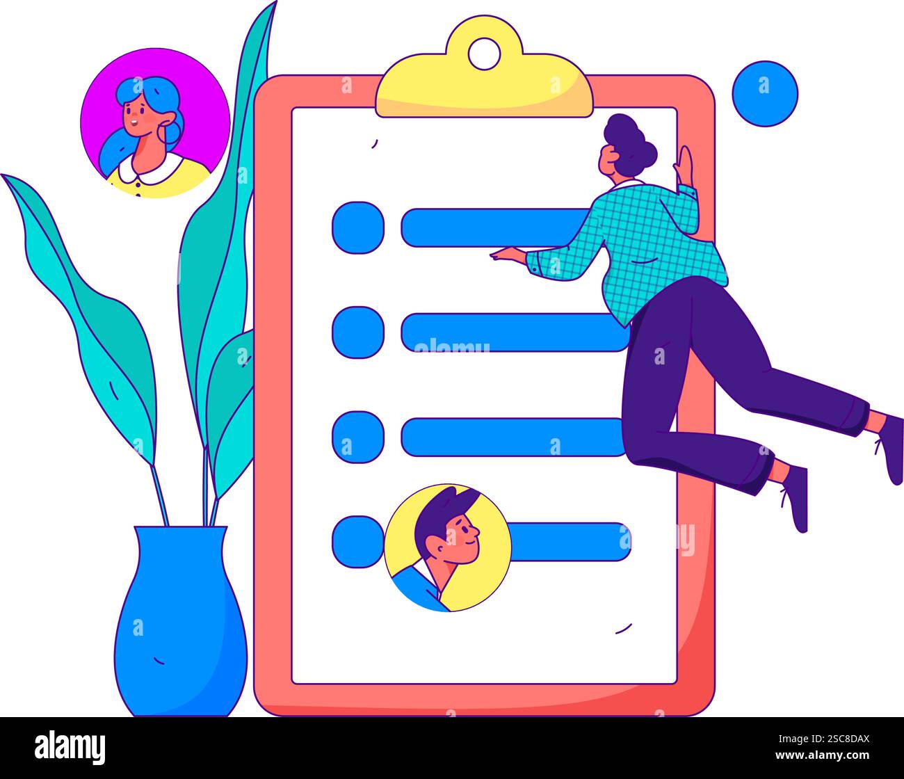 Personnel doing job interview flat vector concept operation hand drawn illustration Stock Vector