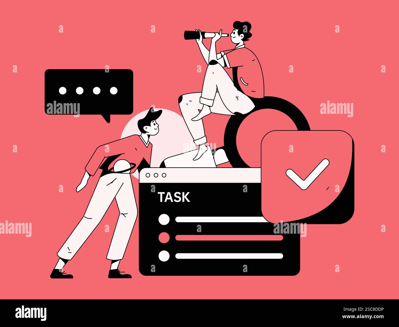 Personnel doing job interview flat vector concept operation hand drawn illustration Stock Vector
