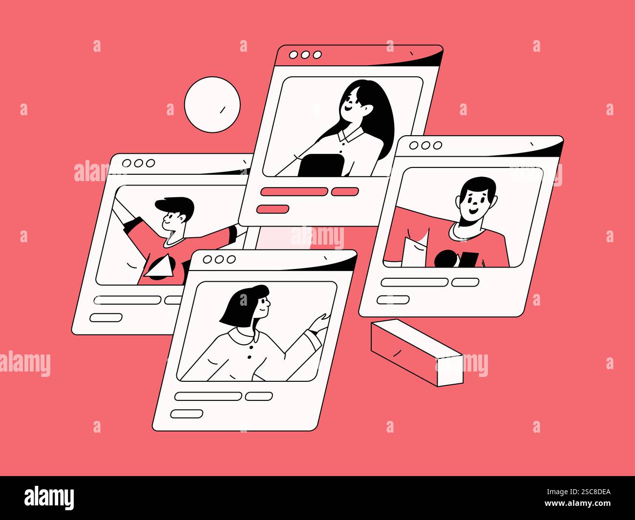 Personnel doing job interview flat vector concept operation hand drawn illustration Stock Vector