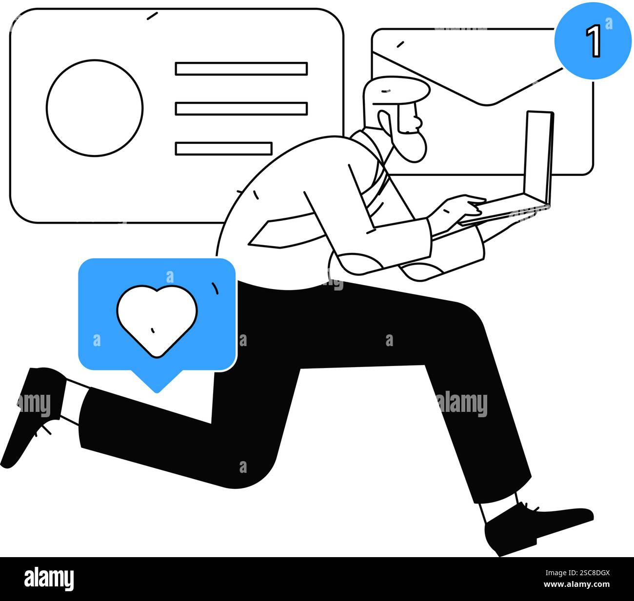 Personnel doing job interview flat vector concept operation hand drawn illustration Stock Vector