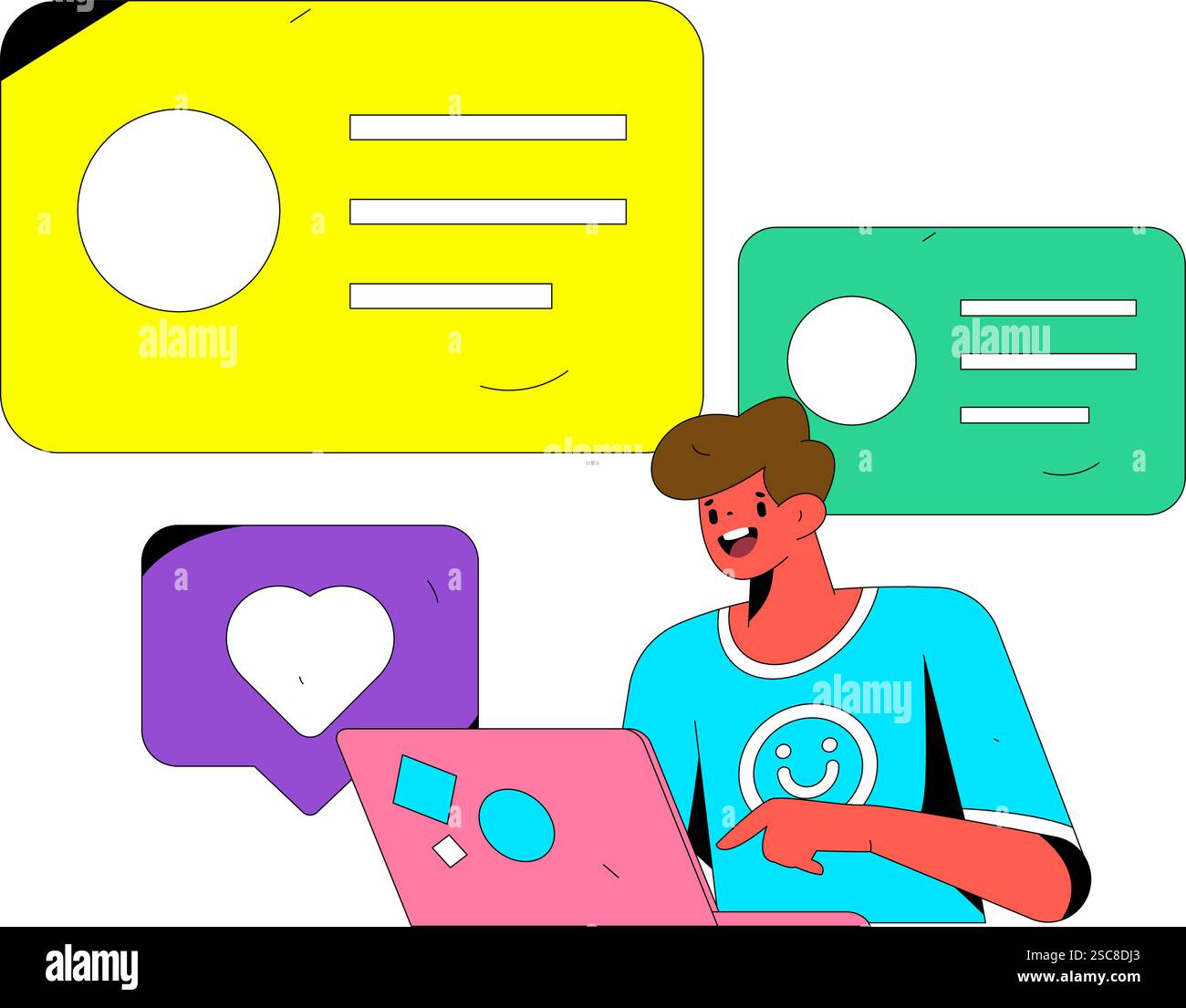 Personnel doing job interview flat vector concept operation hand drawn illustration Stock Vector