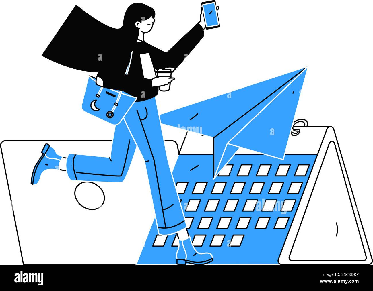 Personnel doing job interview flat vector concept operation hand drawn illustration Stock Vector