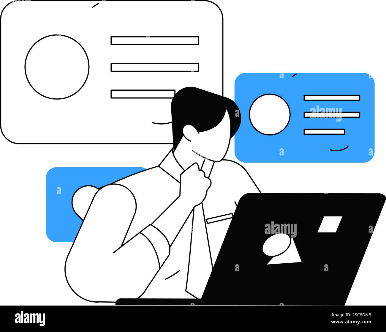 Personnel doing job interview flat vector concept operation hand drawn illustration Stock Vector