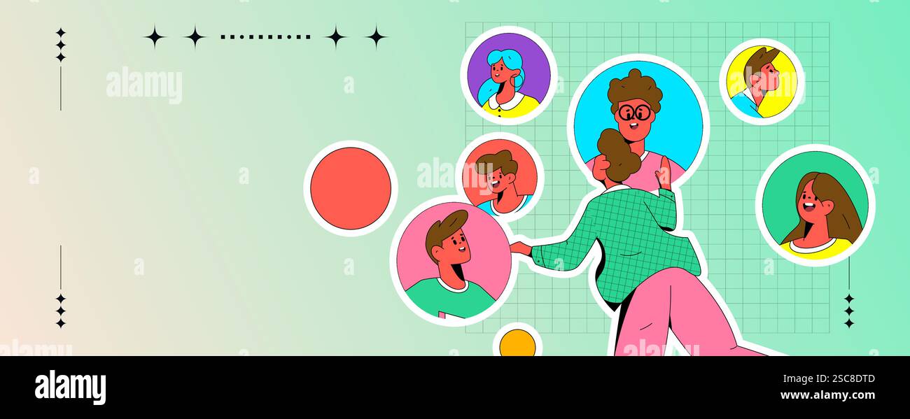 Personnel doing job interview flat vector concept operation hand drawn illustration Stock Vector
