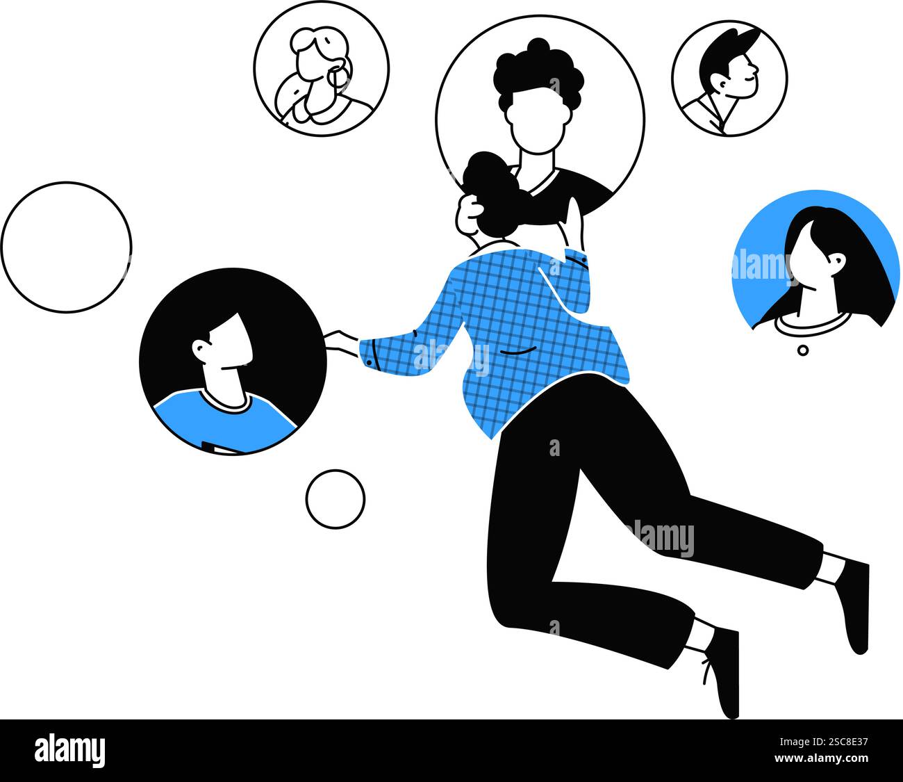 Personnel doing job interview flat vector concept operation hand drawn illustration Stock Vector